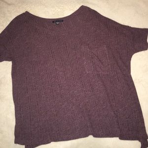 Ribbed maroon top. American Eagle